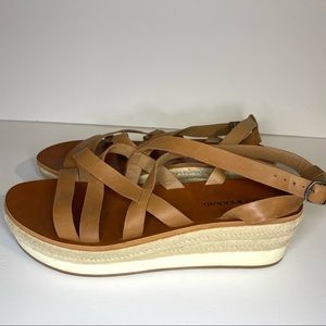 Lucky Brand Leather espadrilles wedge sandals
